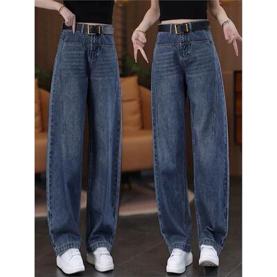 覆古蓝窄版阔腿裤弯刀裤