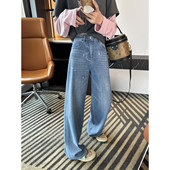 双版 设计感宽松阔腿裤 本烫钻牛仔裤 春季 女2026新款 闪闪惹人爱