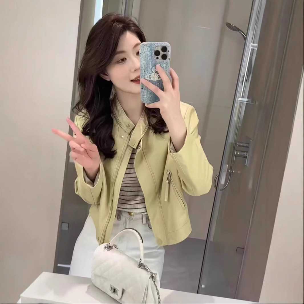 皮衣外套女短款春装新款高级感气质立领休闲pu皮夹克机车夹克