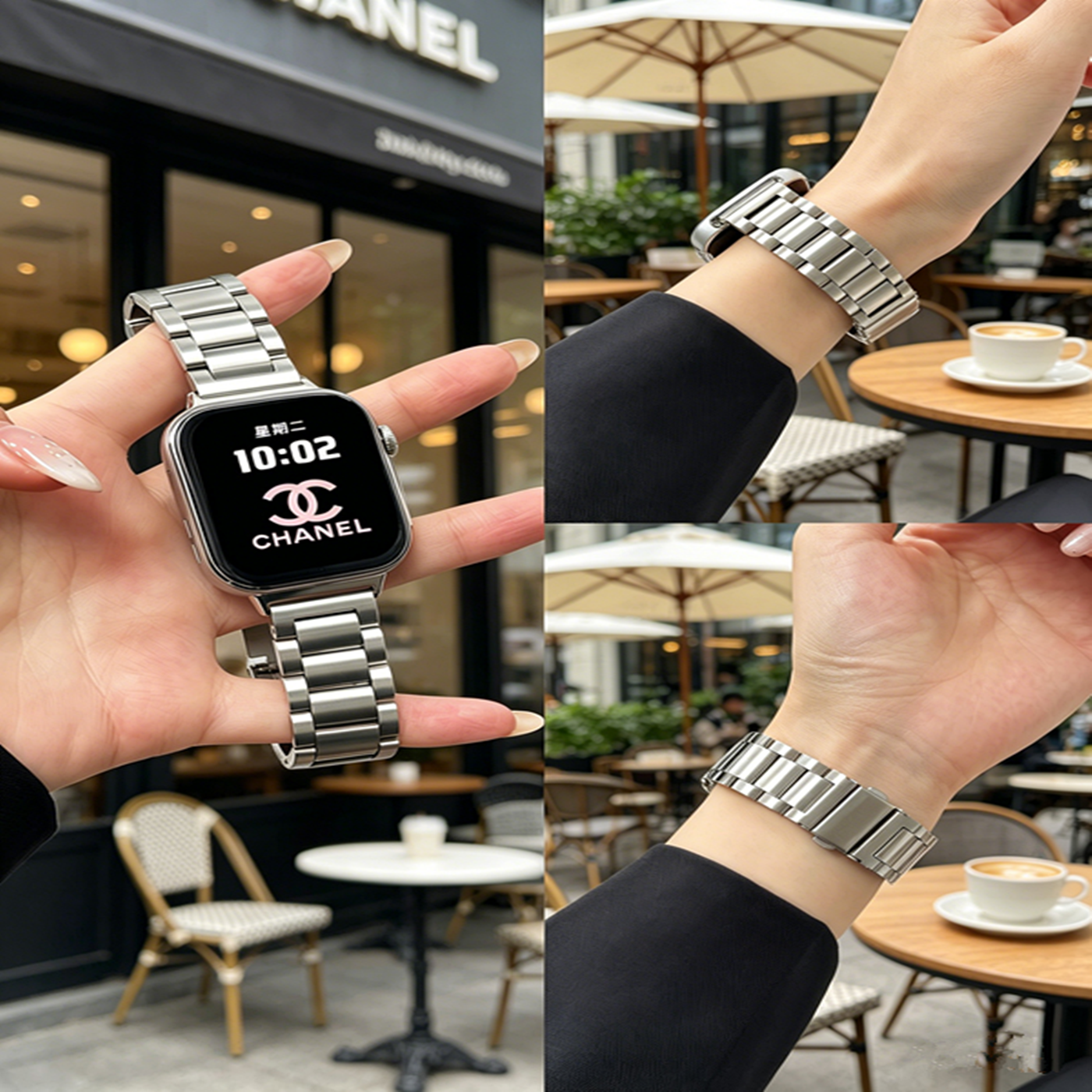 适用华为fit5表带夏季新款不锈钢fit4pro腕带情侣透气fi