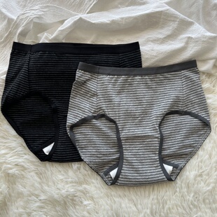 17不退换 日单女士条纹舒适姨妈月经防漏吸水安全卫生三角内裤