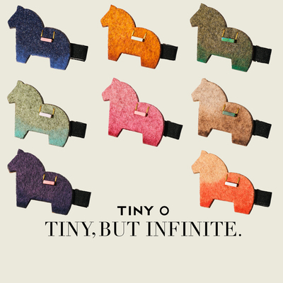 TINY O原创 小马快跑 马年新年发饰进口不织布渐变色发卡儿童发夹