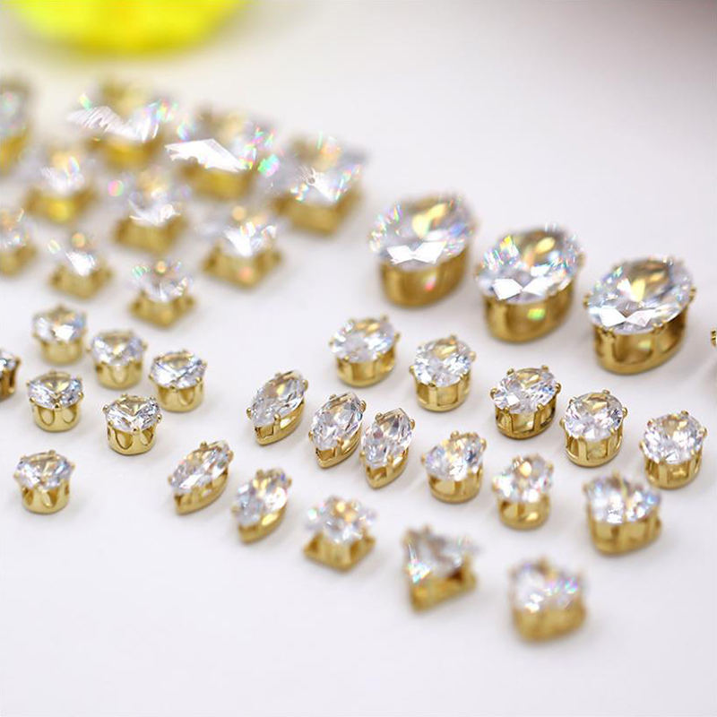 diy异形锆石戒指辅料爪钻