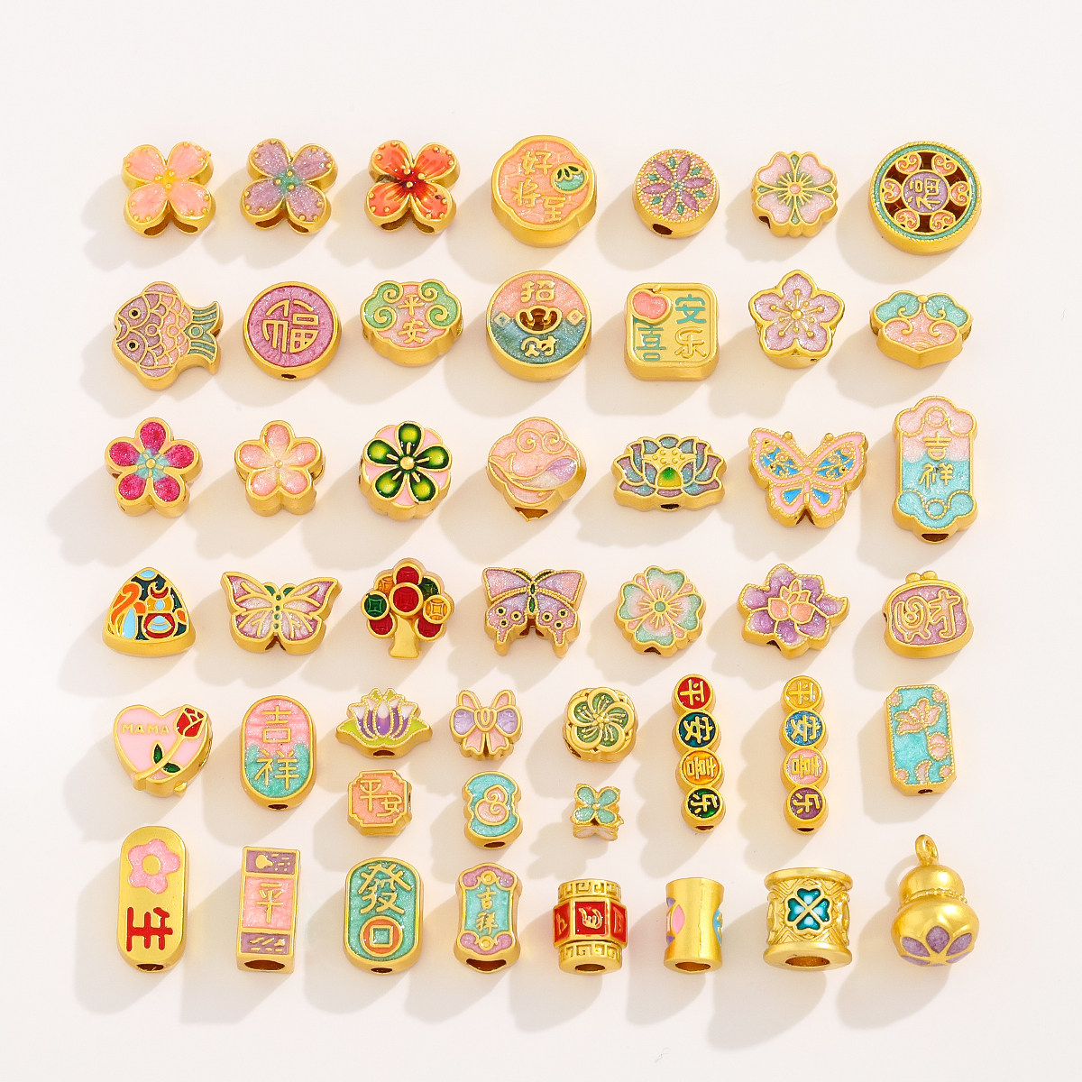 中国风古法金滴油合金通孔隔珠散珠 diy手链项链手串饰品配件材料,饰品/流行首饰/时尚饰品新,其他DIY饰品配件,淘宝优惠券,粉丝福利购,淘宝优惠卷