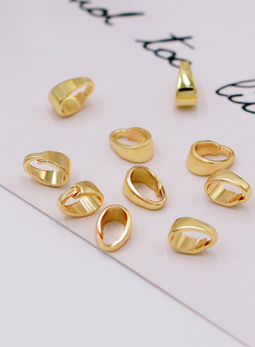 铜镀真金KC金光面瓜子扣韩版 DIY吊坠搭扣瓜子扣手链项链手作材料