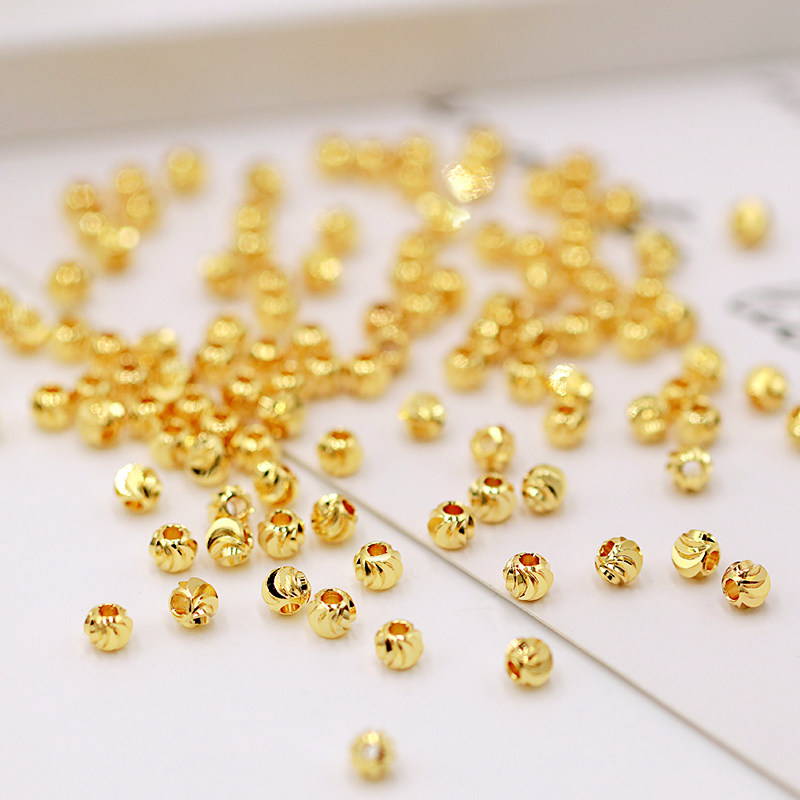 铜镀14K真金轮纹圆珠散珠串手链项链饰品配件 diy隔珠18K包金珠,饰品/流行首饰/时尚饰品新,其他DIY饰品配件,淘宝优惠券,粉丝福利购,淘宝优惠卷