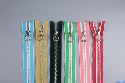 5号白金开尾拉链植绒特殊布带