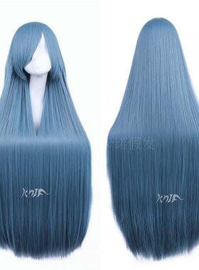 墨蓝色1米长刘海齐刘海长直发lolita古装古风女万用款cosplay假发
