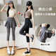 七分假两件裙裤 夏秋季 新款 大码 外穿跑步健身收腹瑜伽口袋运动裤 裙