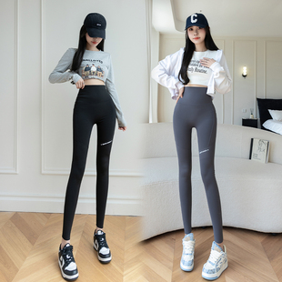 高腰鲨鱼裤 弹力瑜伽裤 女外穿春秋薄款 收腹提臀大码 打底裤 超显瘦