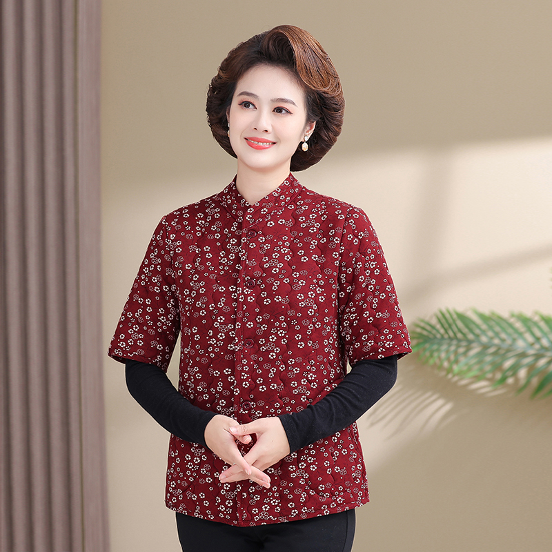 中年妈妈秋冬装棉马夹加厚短袖棉衣2025年中老年人外套加绒棉背心
