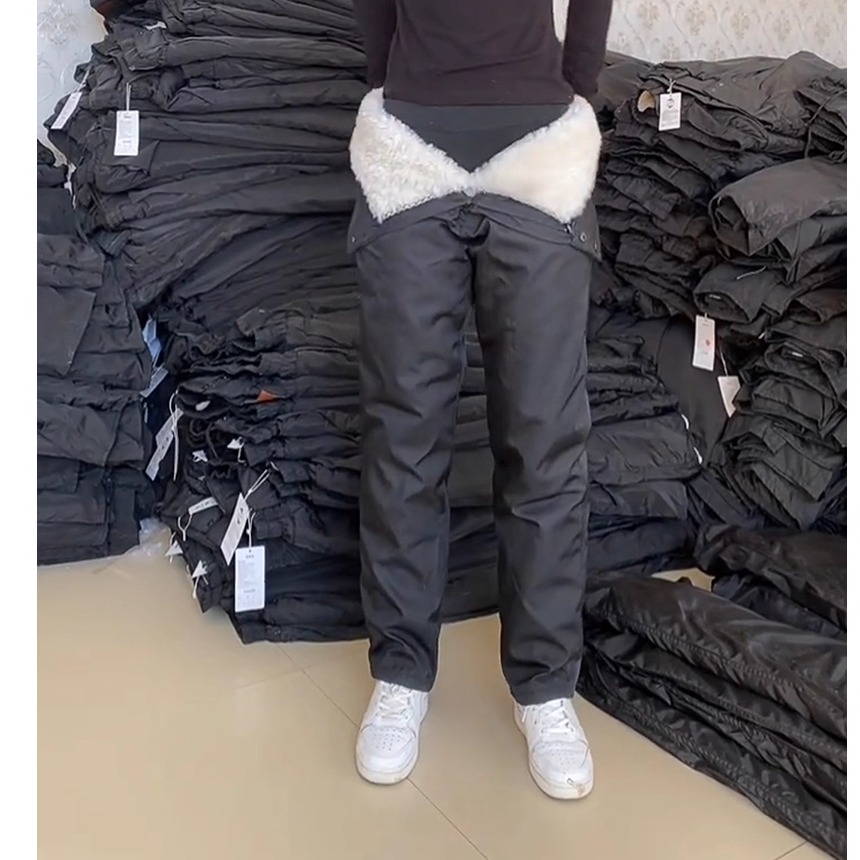 2025新款棉裤男裤子秋冬季中老年加绒加厚真皮保暖高腰可拆卸网红