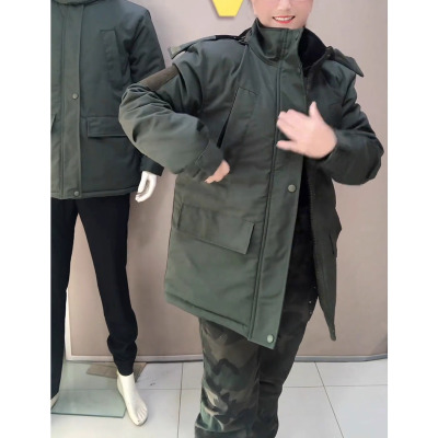 迷彩大衣男冬季加厚保暖劳保工作服棉袄冷库寒区防寒保安棉衣网红