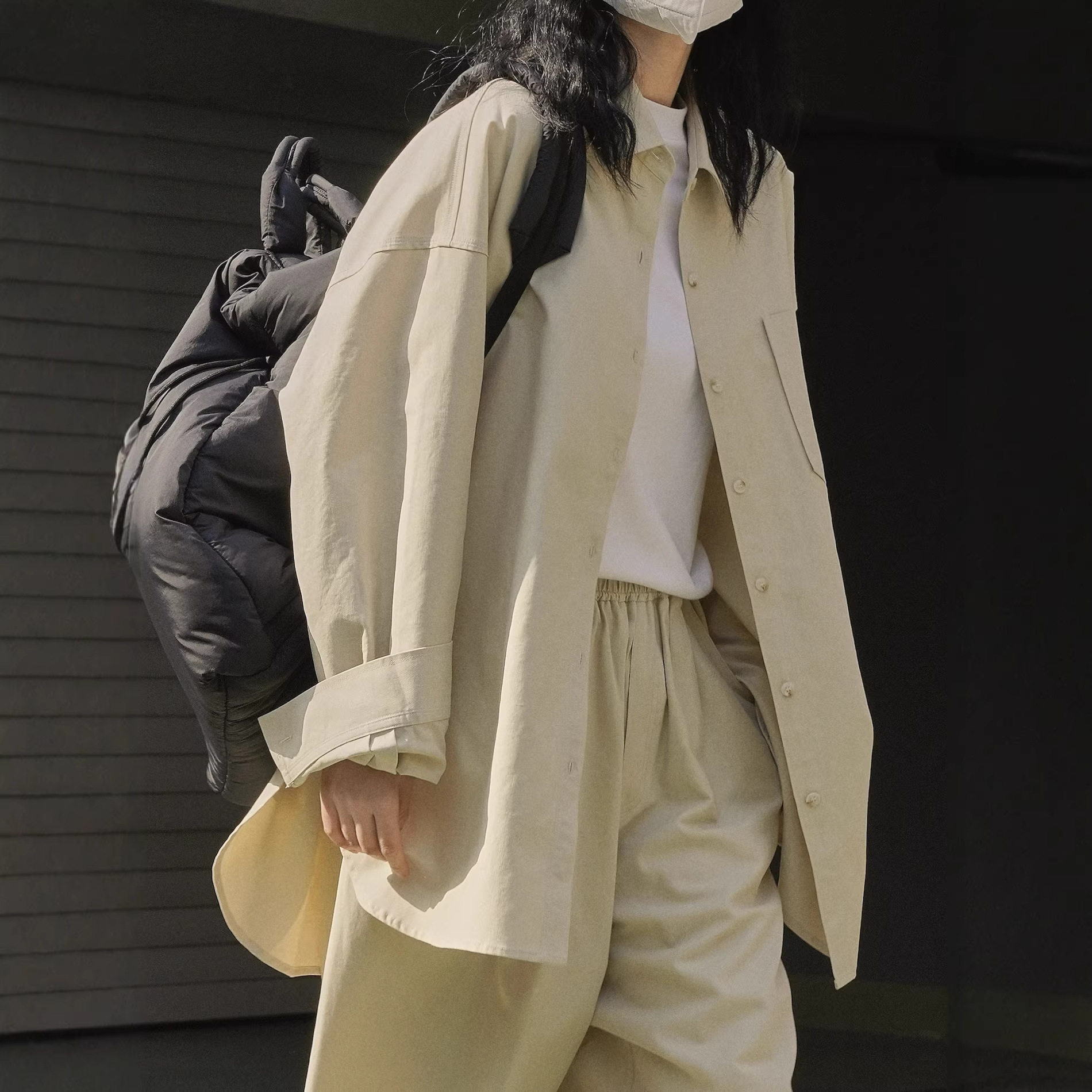 有乐服饰早春新款韩版中性风简约设计感衬衫宽松休闲通勤外套女