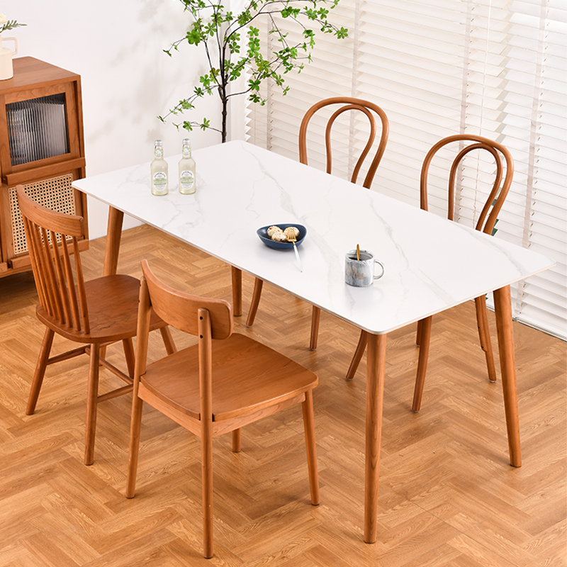 MATTLIFE北欧现代实木岩板餐桌