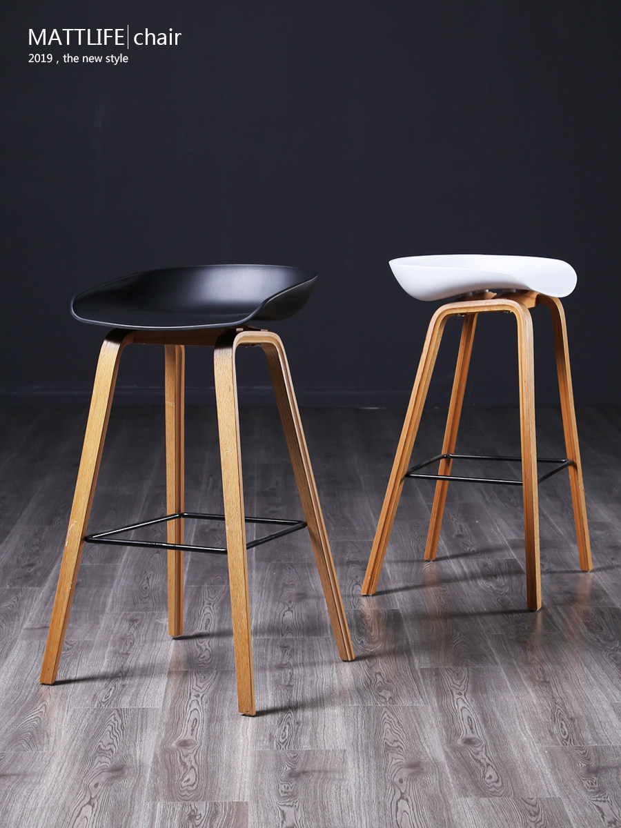 吧台椅北欧欧式实木酒吧椅高脚椅高脚凳吧椅吧台凳吧凳前台椅