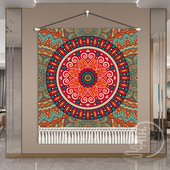 定制民谣酒馆民宿挂布波西米亚民族风曼陀罗酒吧装 饰墙面布艺挂画