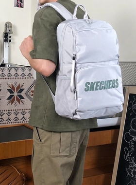 Skechers斯凯奇书包大容量电脑包高中生背包百搭双肩包简约书包女