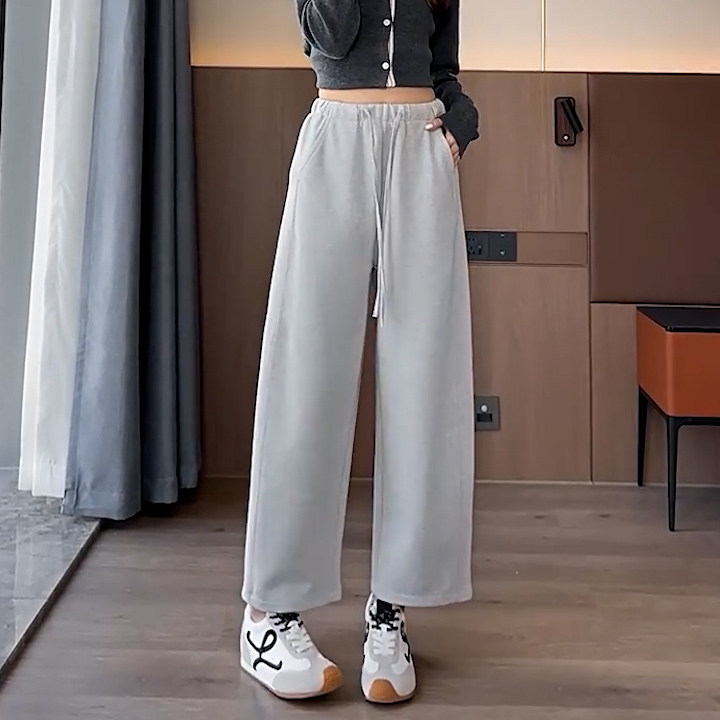 2026春季新款松紧高腰小个子宽松显瘦遮肉九分直筒阔腿休闲裤女,女装/女士精品,大码裤装,淘宝优惠券,粉丝福利购,淘宝优惠卷