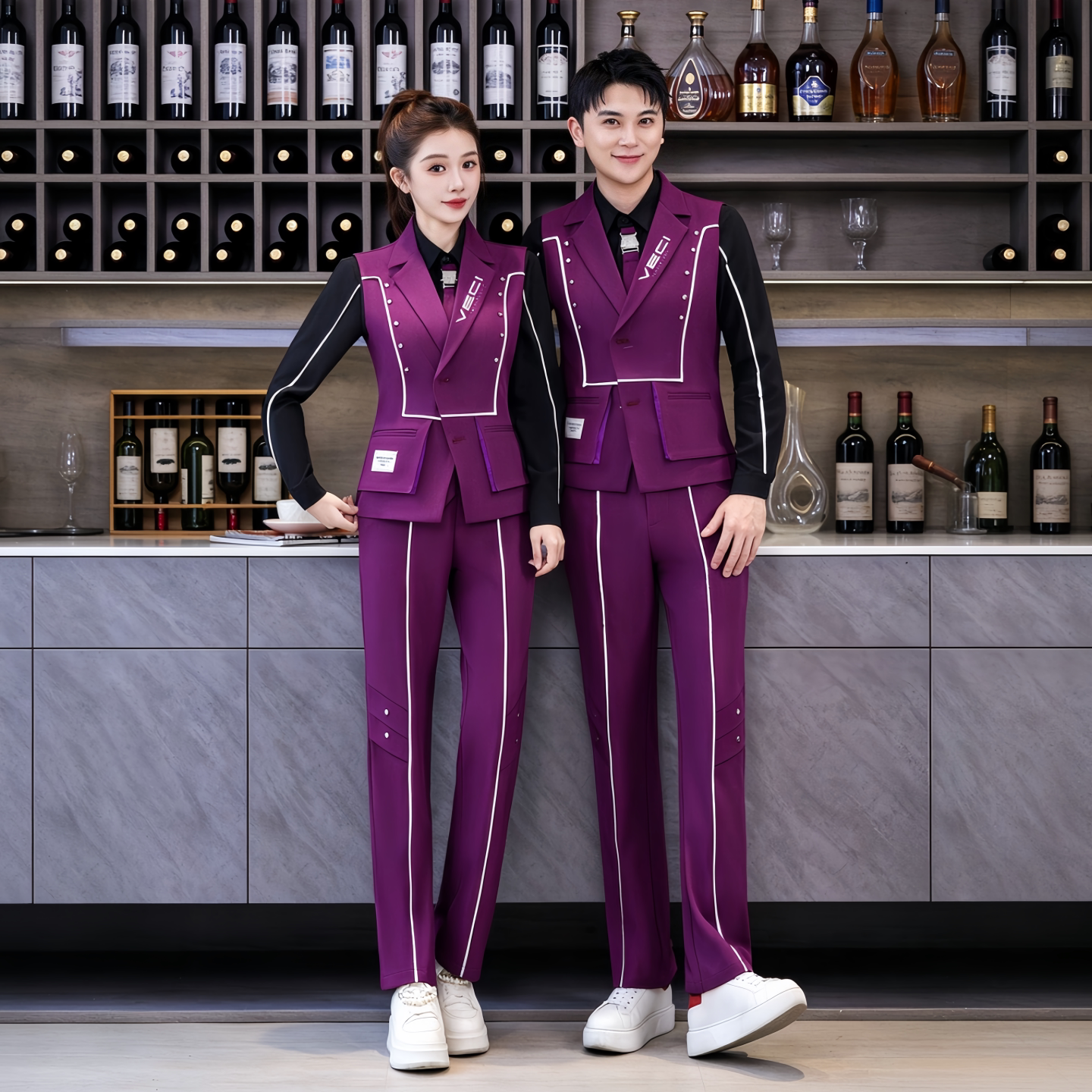 新酒吧服务员工作服马甲秋冬套装PARTYK清吧夜场员工传送KTV工装