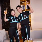 新款 夜场KTV工装 龙丽儿酒吧服务员工作服短袖 制服印LOGO时尚 夏季