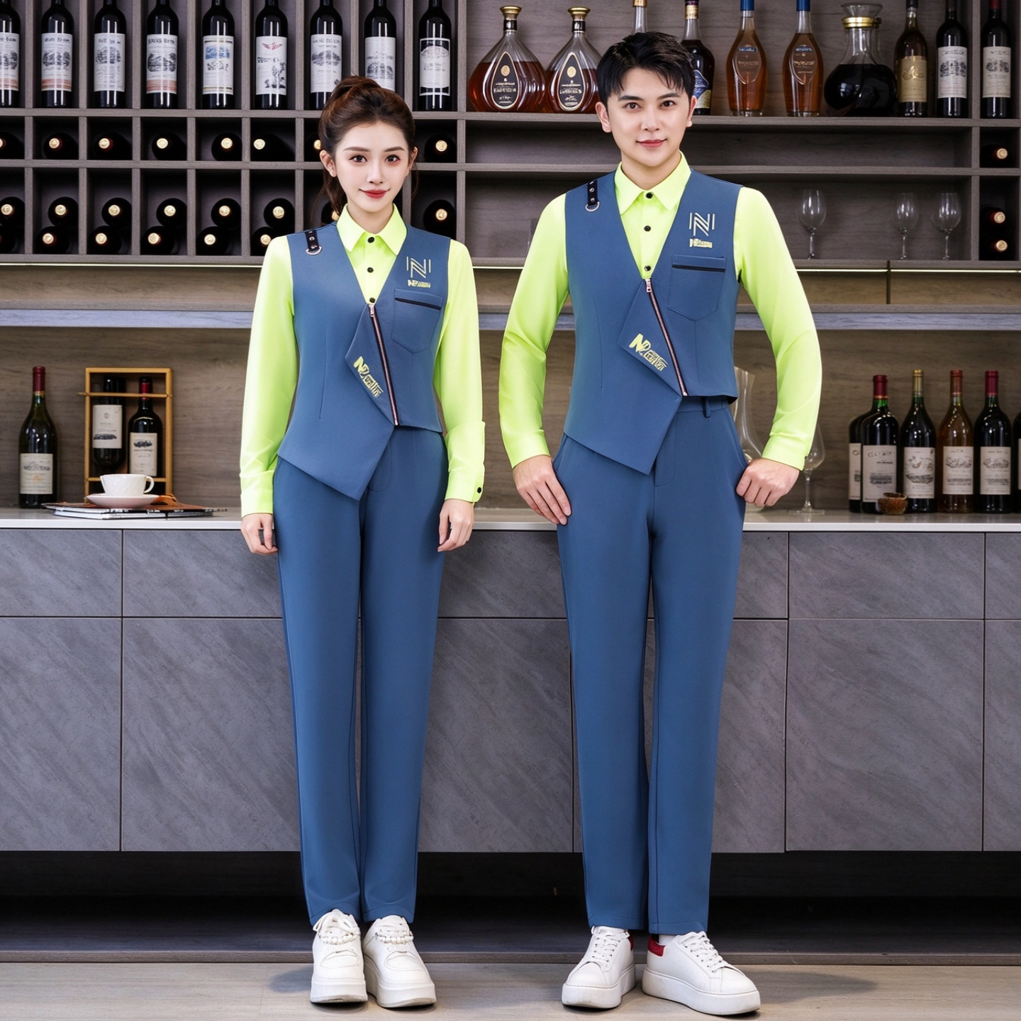 新酒吧服务员工作服马甲秋冬套装PARTYK清吧夜场员工传送KTV工装