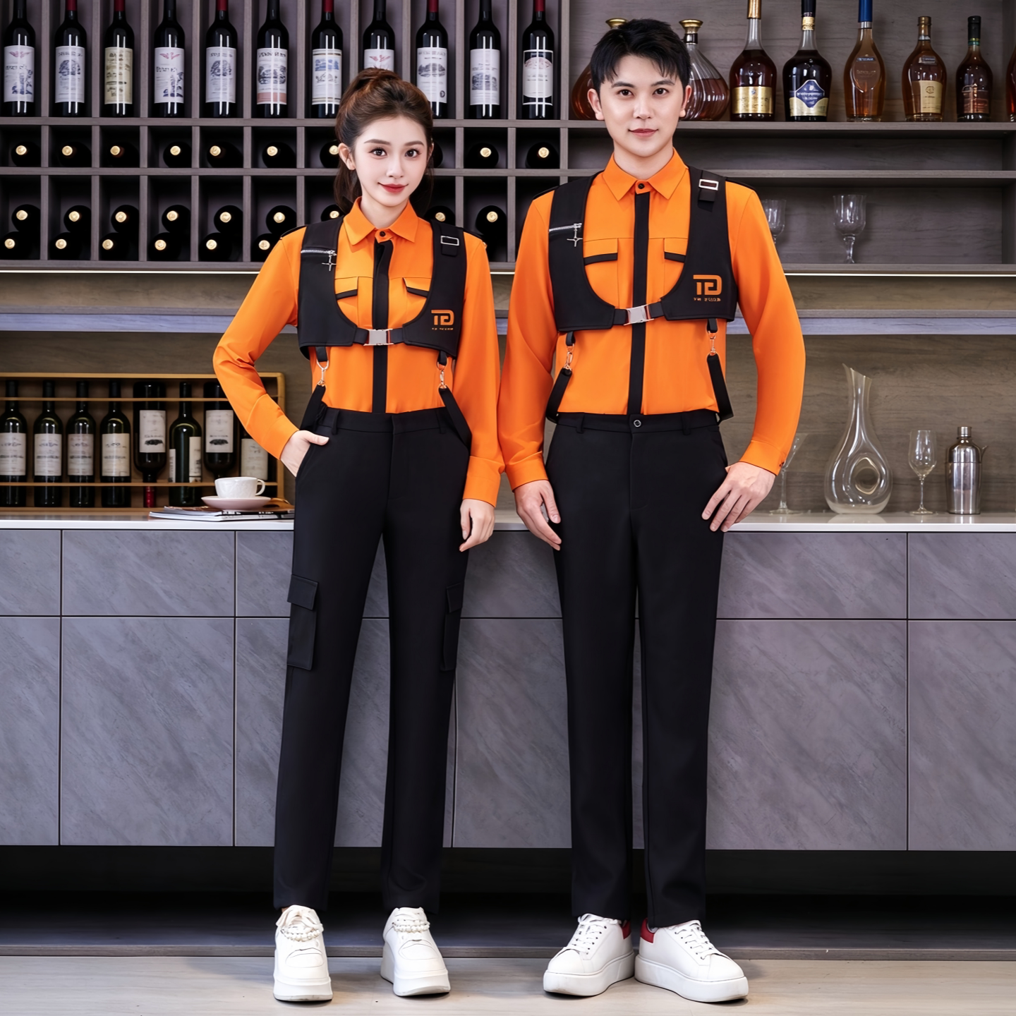 新酒吧服务员工作服长袖秋冬套装PARTYK清吧夜场员工传送KTV工装