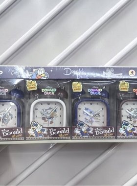 2-282文具套装唐老鸭系列双铃方形闹钟3寸09010