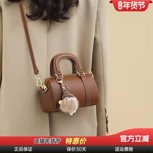 Viney包2026新款冬季枕头包真皮斜挎手提迷你单肩保龄球波士顿包