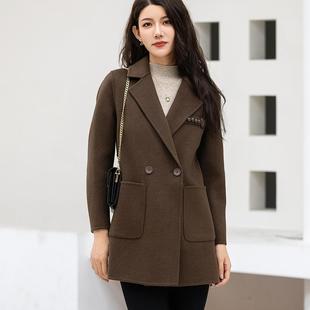高端品牌秋冬新款双面羊绒大衣女中长小个子韩版羊毛大衣毛呢外套