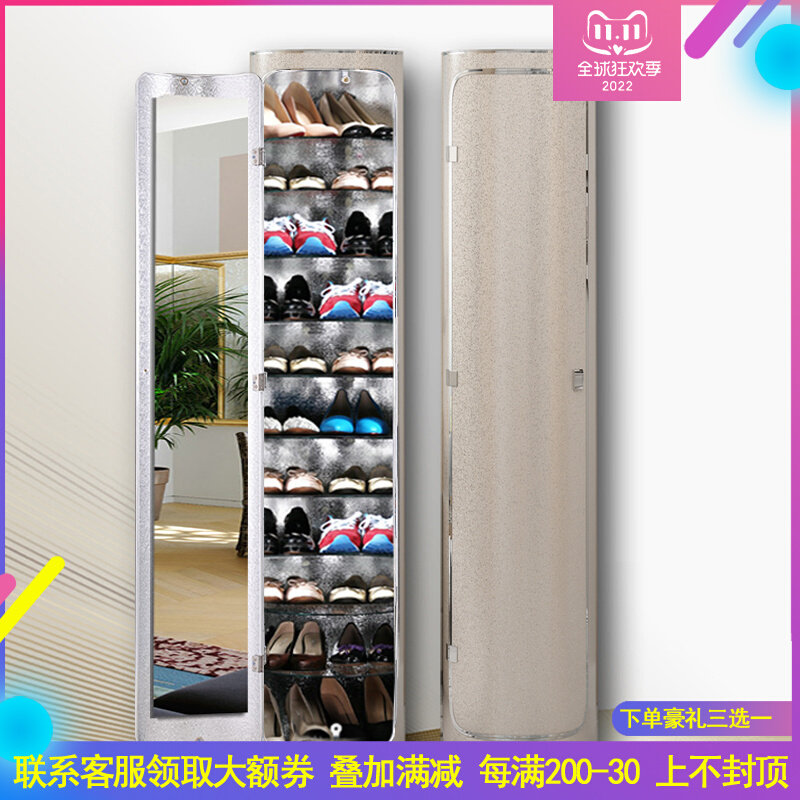 木质隔板 2022智能杀菌消毒360度旋转鞋柜门口鞋架圆形圆柱省空间