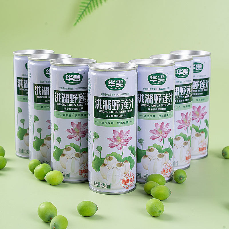 【华贵】洪湖野莲汁240ml*12瓶礼盒装莲子精磨莲浆植物蛋白饮品