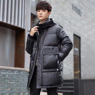 冬季中长款羽绒服连帽