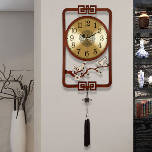 时尚 饰个性 家用挂表挂墙大气 挂钟客厅中国风时钟创意复古装 新中式