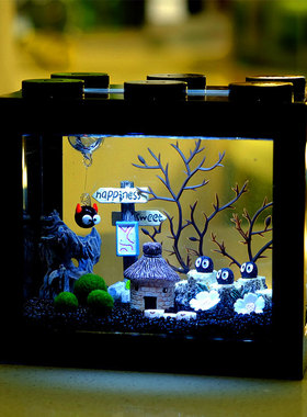 奇妙小屋海藻球微景观生态缸鱼缸桌面迷你水培植物小盆栽创意礼物