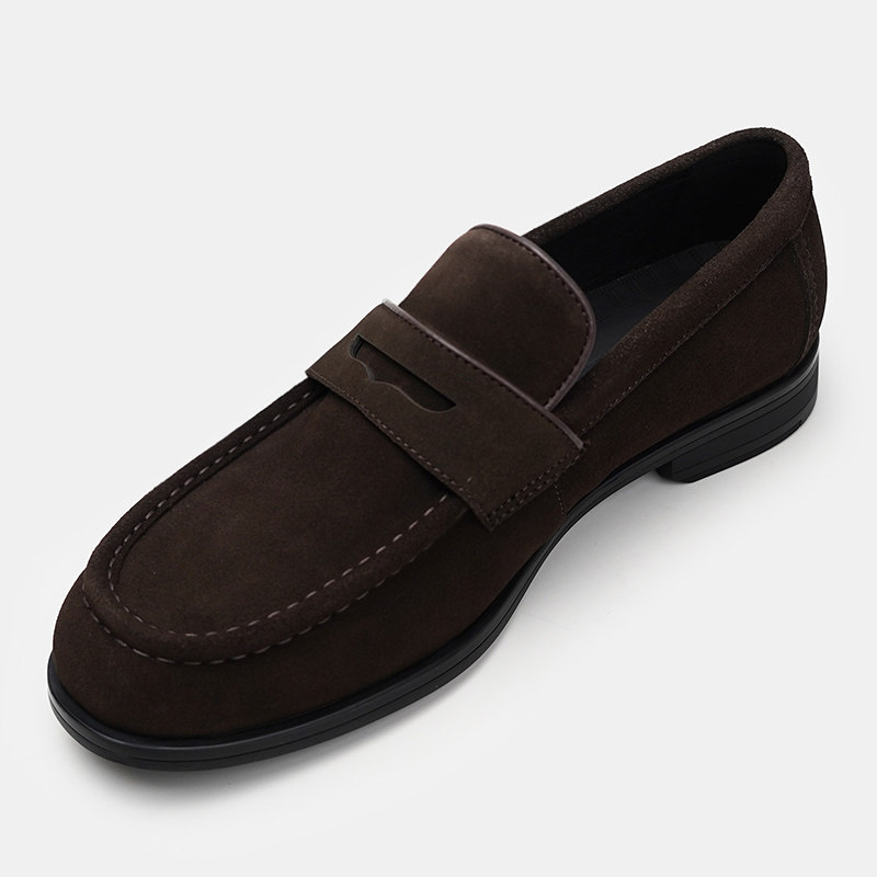 时尚全皮休闲磨砂皮鞋豆豆鞋