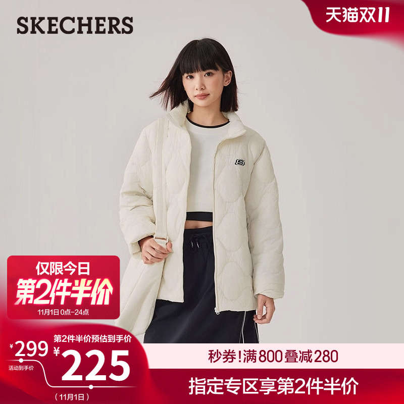 斯凯奇2025新冬季男女款短款羽绒服修身上衣保暖外套时尚百搭外衣