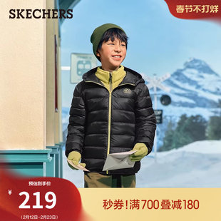 斯凯奇童装冬季男女款儿童羽绒外套保暖舒适防风保暖上衣时尚舒适