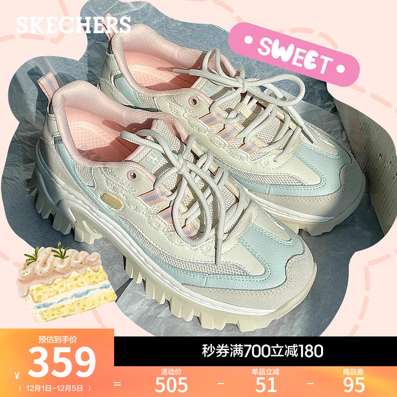 斯凯奇厚底增高老爹鞋熊猫休闲鞋