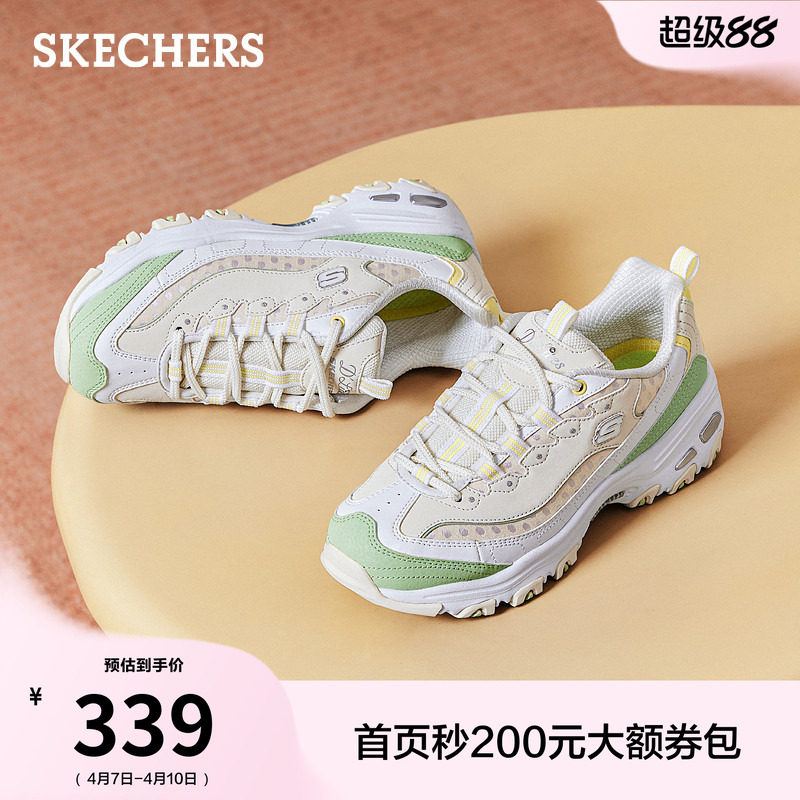 斯凯奇熊猫鞋春季流行女鞋老爹鞋厚底增高耐磨机甲鞋休闲运动鞋