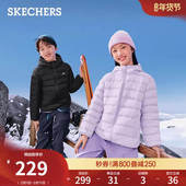 斯凯奇童装 羽绒服外套轻质柔软保暖上衣 男女中大童流行短款 冬季 款