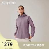 蓄热加绒保暖连帽外套防泼水运动休闲夹克 女款 斯凯奇经典 款