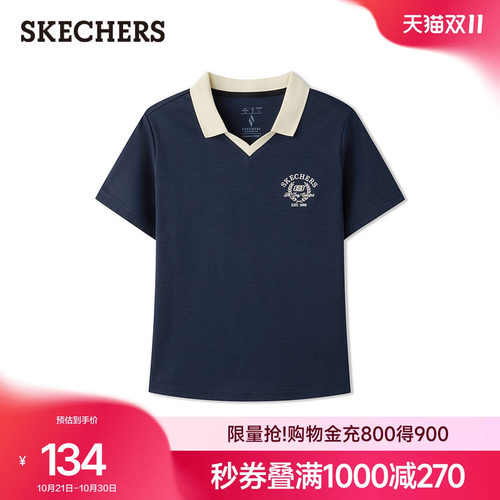 斯凯奇女款短袖POLO衫亲肤夏季
