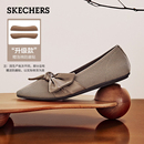 Skechers斯凯奇女鞋 蝴蝶结缎面浅口单鞋 夏玛丽珍鞋 尖头平底淑女鞋