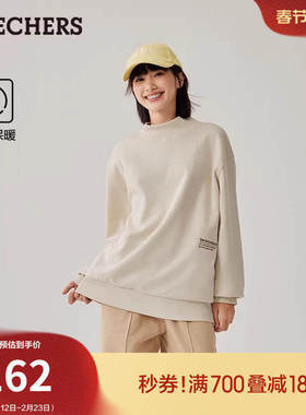 斯凯奇冬季流行男女款针织卫衣长袖T恤加绒保暖运动衫休闲打底衫