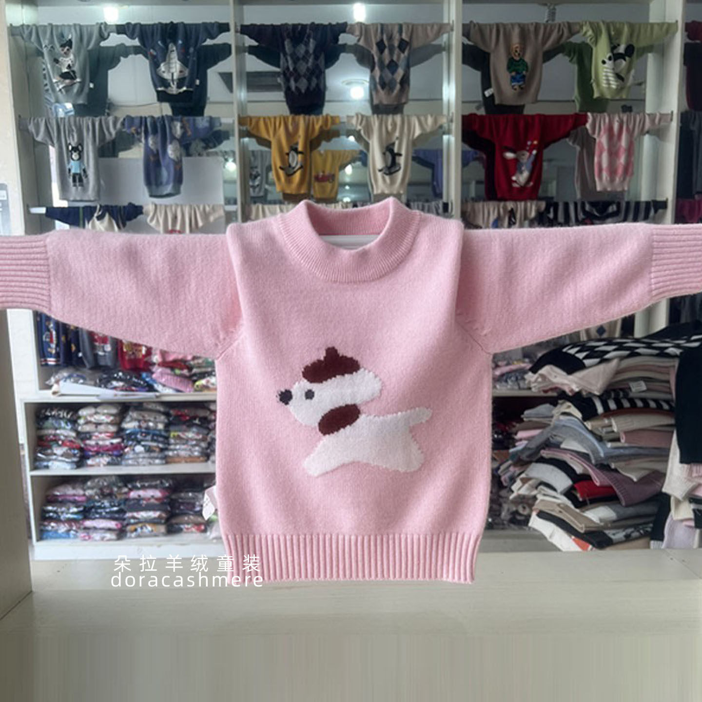 女童毛衣新款儿童羊绒衫厚款套头女宝宝针织羊毛衫针织衫卡通可爱