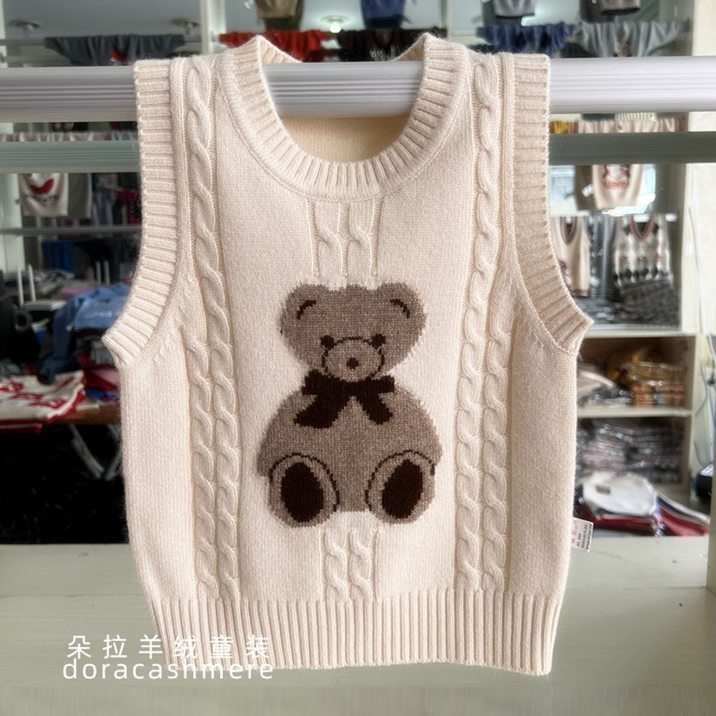 秋冬男童女童毛衣背心儿童羊绒衫马甲宝宝套头卡通针织羊毛衫坎肩