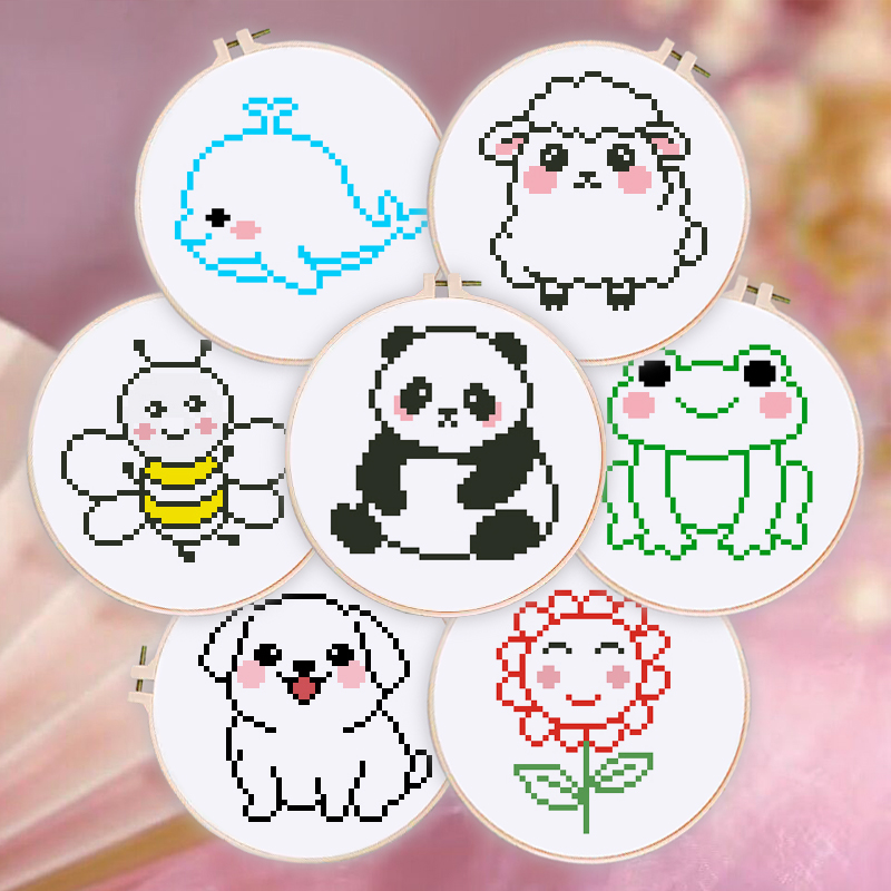 儿童diy手工十字绣材料包简单2025新款线绣幼儿园小学生小件刺绣