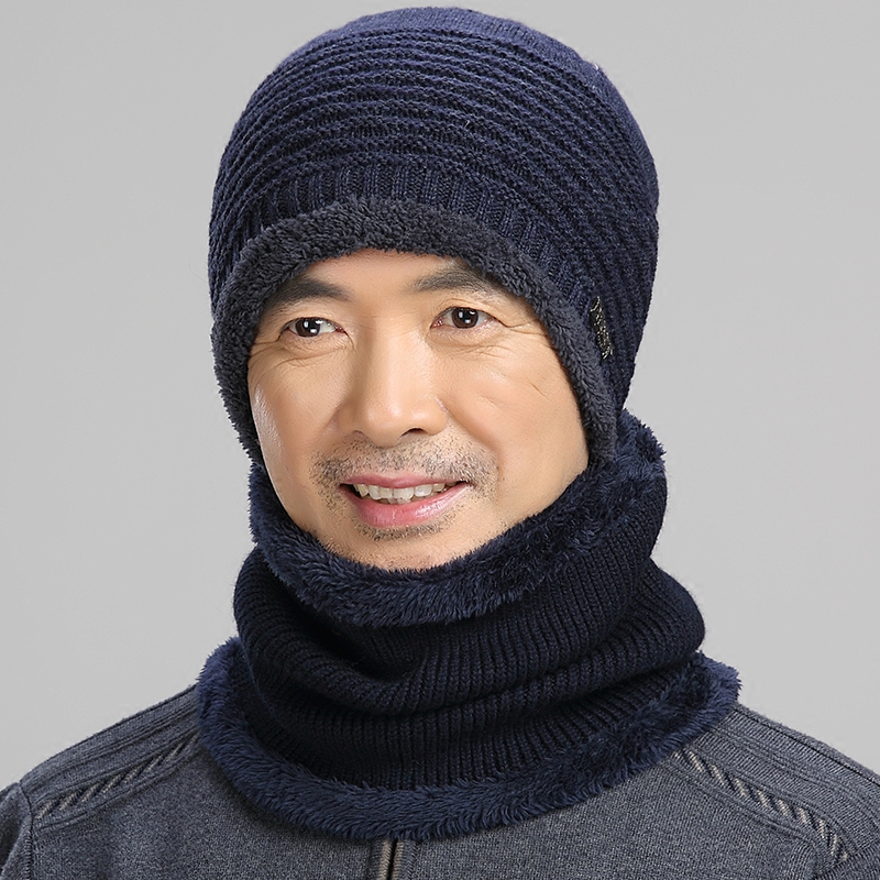 中老年人帽子男士老人老头爷爷爸爸冬天秋冬季保暖棉帽针织毛线帽