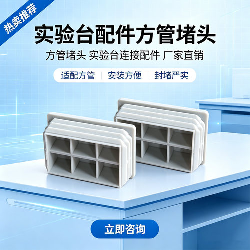化验室净化方管堵头扣盖60×40